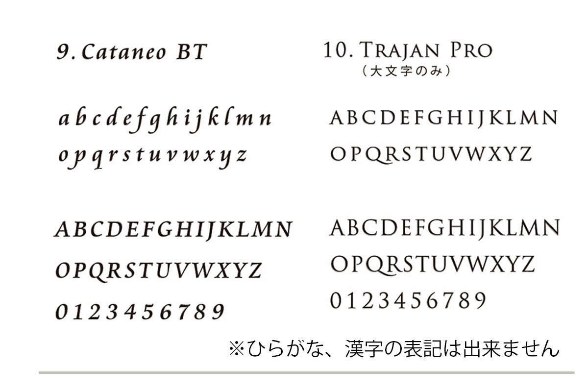 フォント一覧、Cataneo BT・TRAJAN PRO