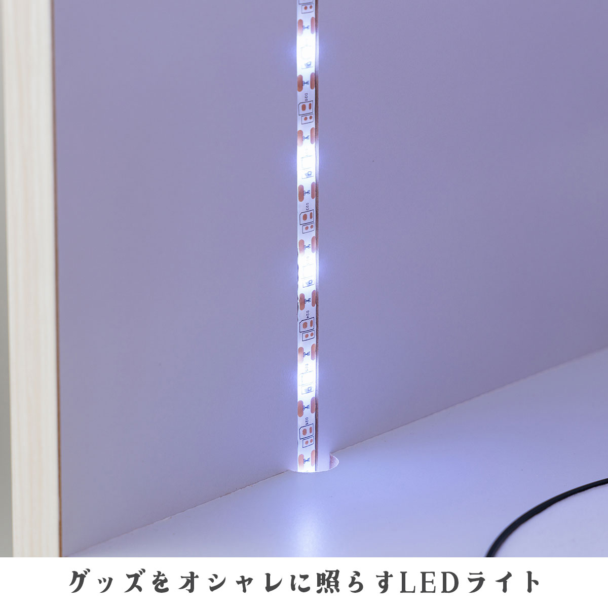 立体感を引き立てるLEDライト