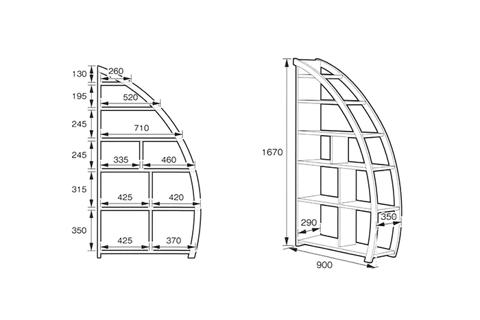 ディープ　ムーンシェルフ(ウォールナット)