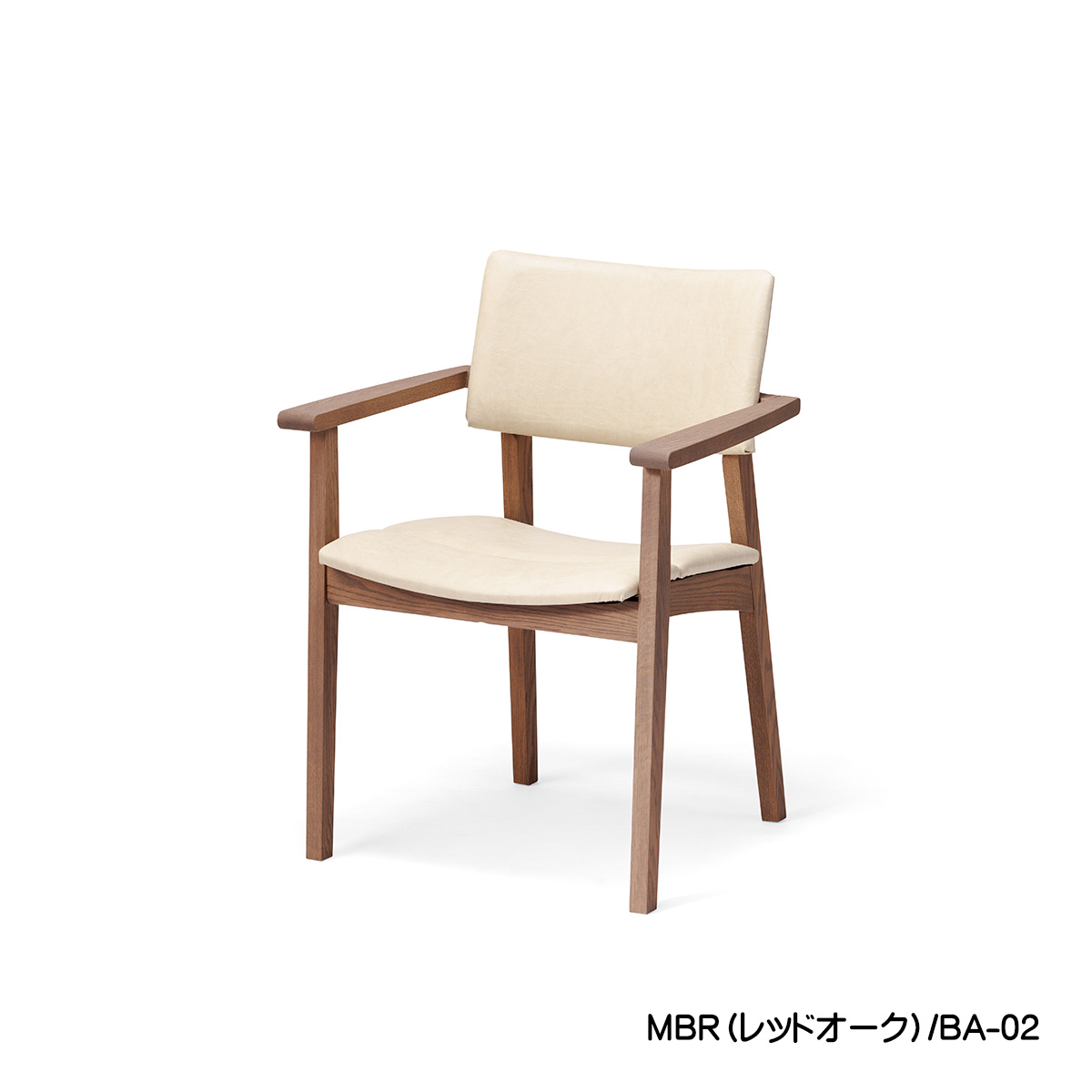 肘付ダイニングチェアー「TOPO（トッポ）　」（ブラウン）は肘掛が大振りで肘から手までを支えてくれる長さです。