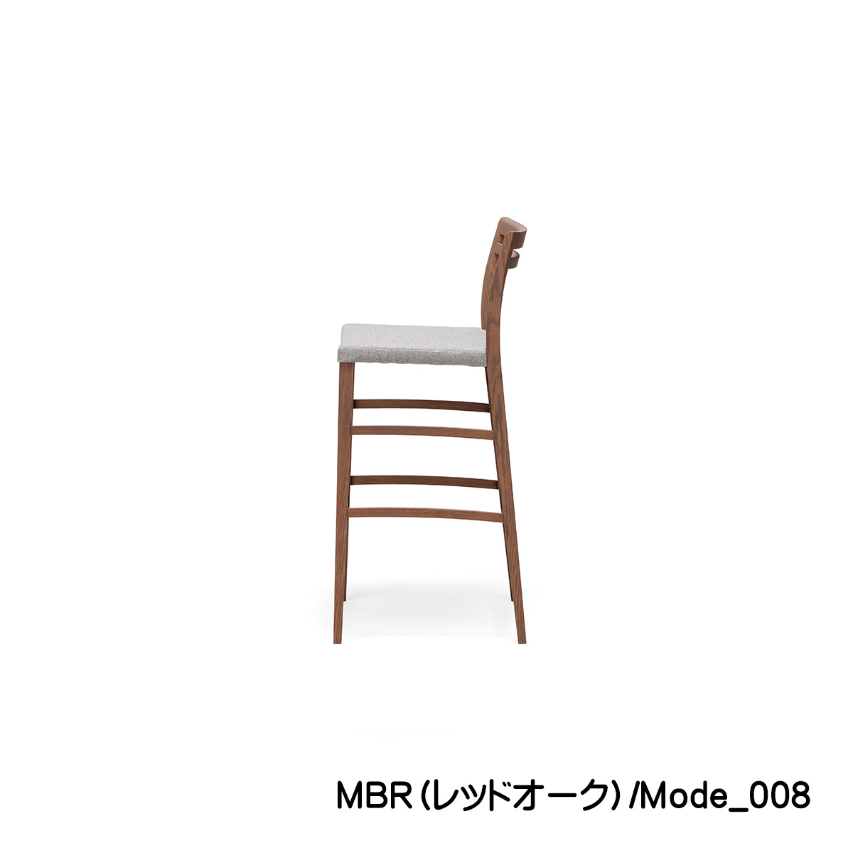 バーチェア65㎝or75㎝「FIKA（フィーカ）　」マッドブラウン（MBR）は、レッドオーク材にブラウン色を塗装し、ウォールナットの材に近いお色となっております