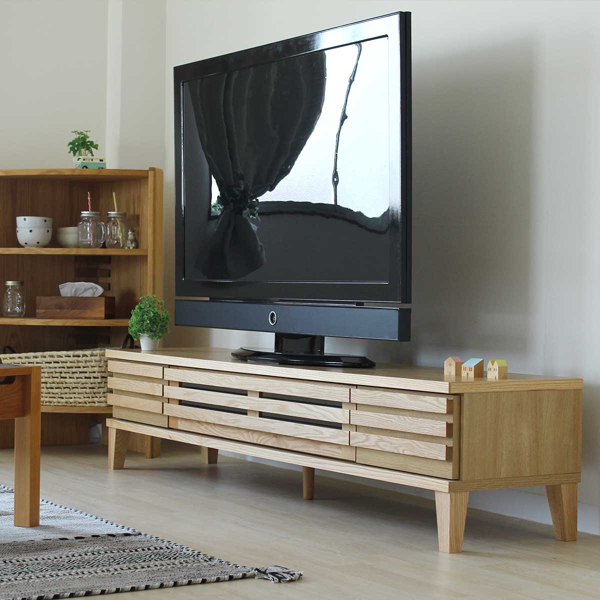 180センチ幅テレビボード「セゾン」レッドーク材