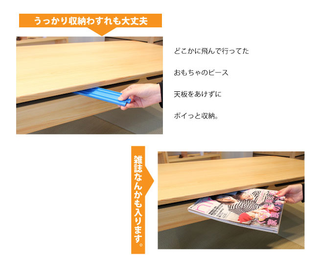 うっかり収納忘れも大丈夫。雑誌なんかも入ります。