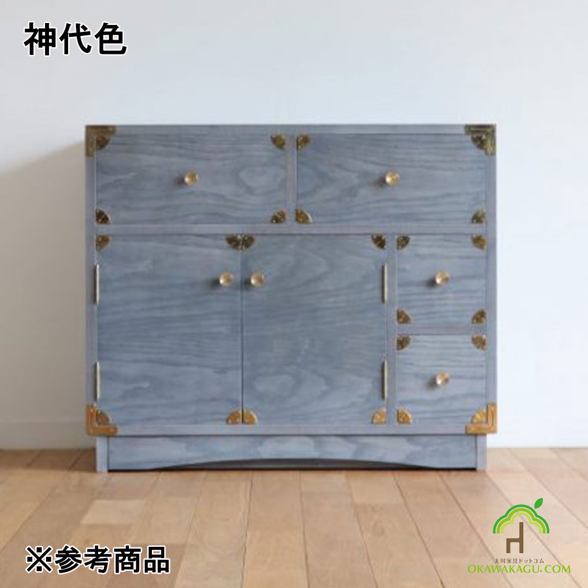 吉野民芸　幅49センチ仏壇上置きは、神代色商品例（有料）