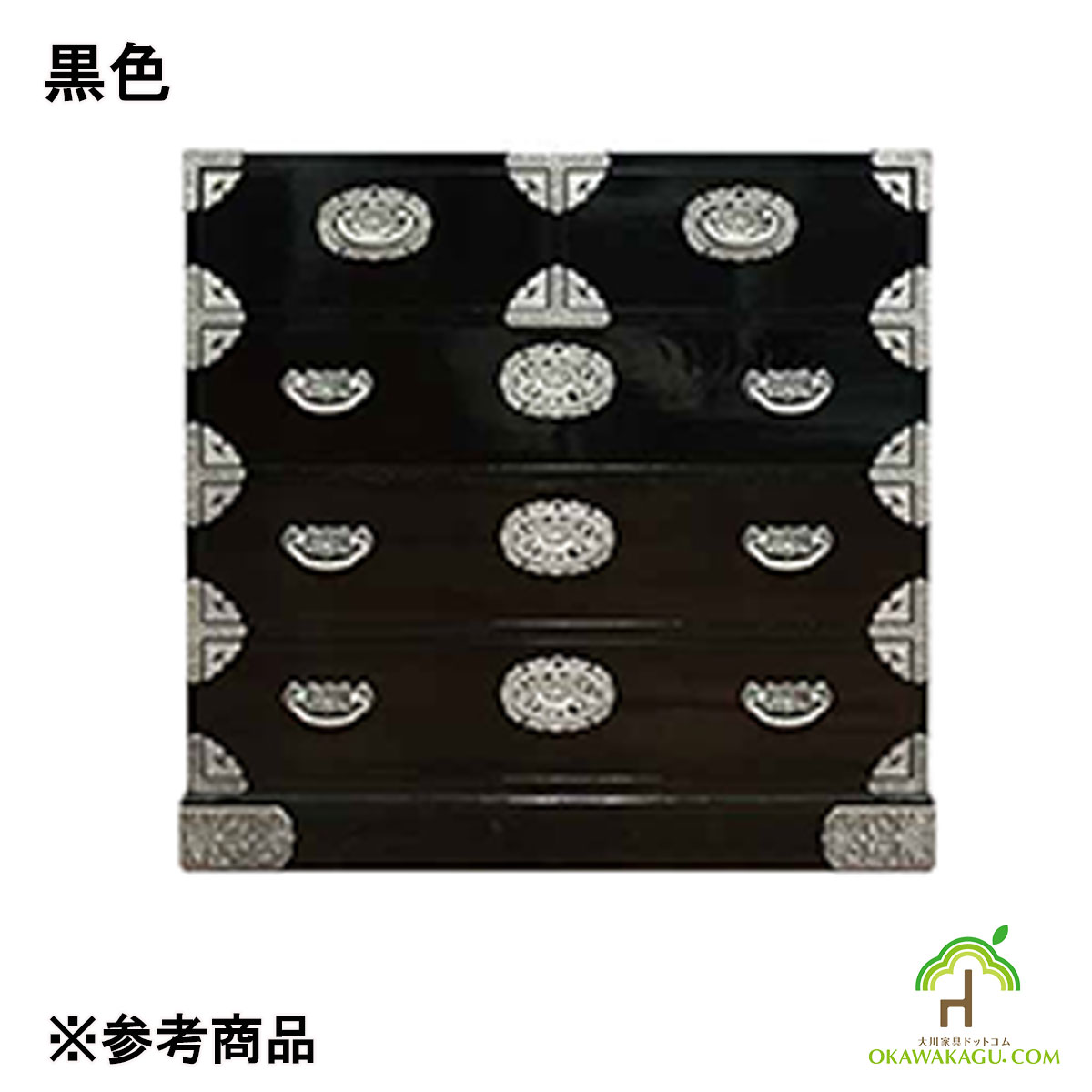 吉野民芸　幅49センチ仏壇上置きは、黒色商品例（有料）