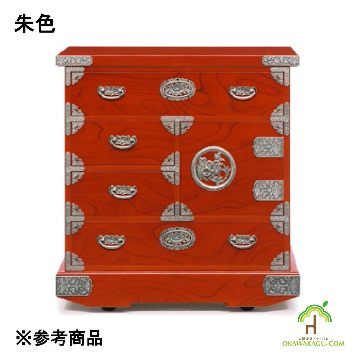 吉野民芸　幅49センチ仏壇上置きは、朱色商品例（有料）