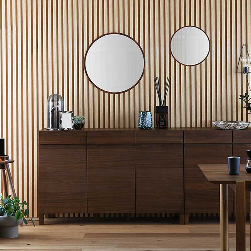 幅90センチキャビネット「レッチェ」ウォールナット材は、並べて使って頂いても絵になります。