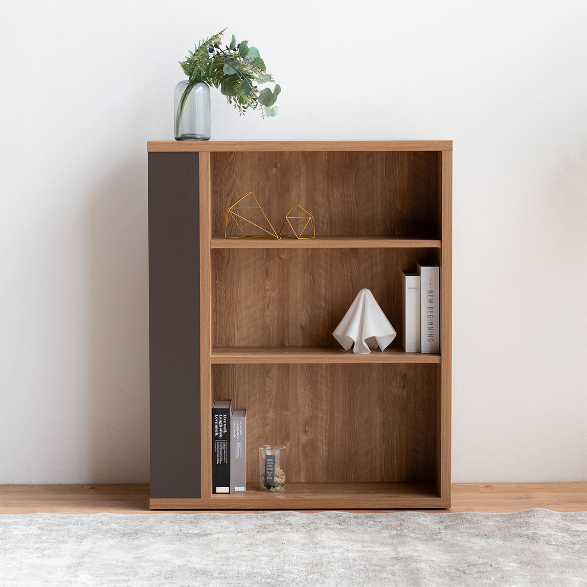 木目×ブラウンのおしゃれなツートンカラ