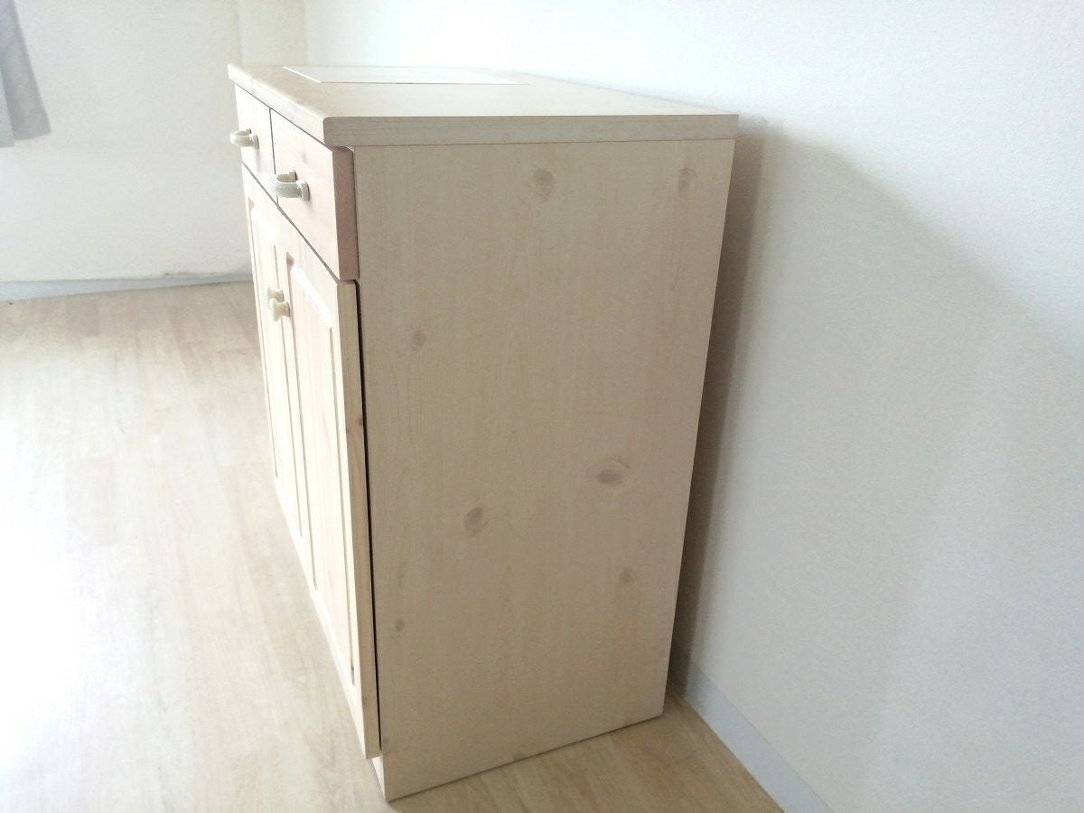 幅76 奥行45 高さ85】パイン無垢材エコル76センチ幅キッチンカウンター