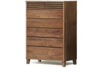 バジル90-6ハイチェスト(ウォールナット)