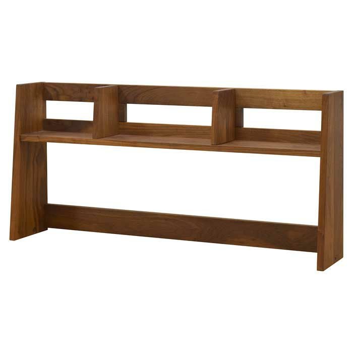 幅95～115 奥行20 高さ50】リーヴスデスクシェルフ(レッドオーク