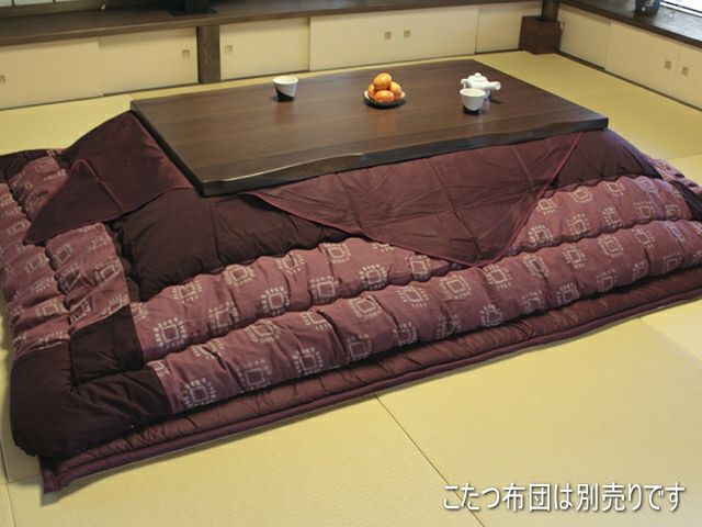 幅180×奥行90×高さ38(34)】ウォールナット天然縁こたつ花月180センチ幅