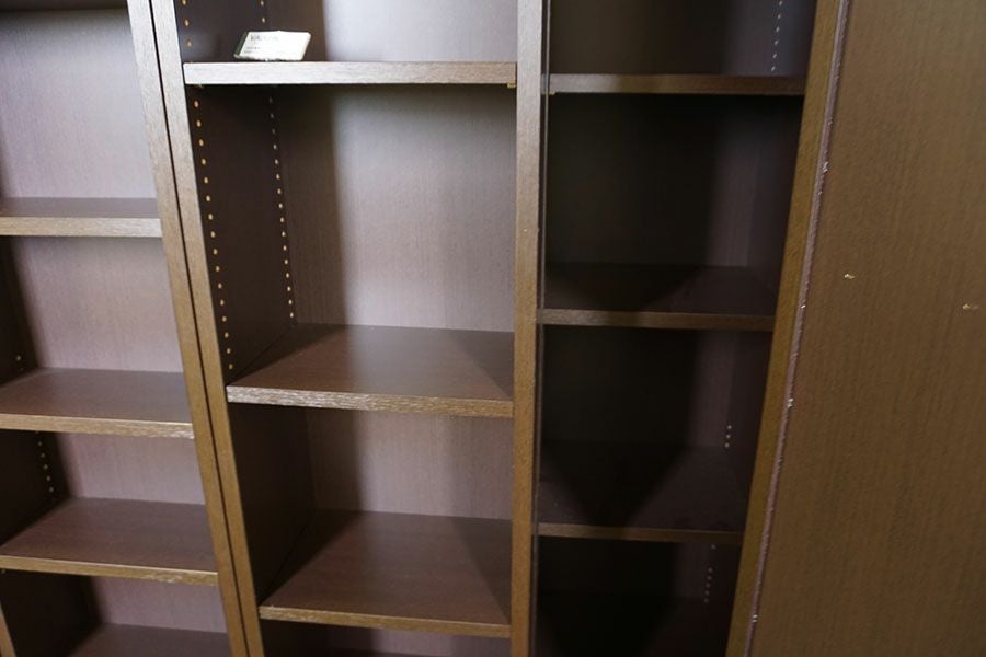 幅90 奥行44.5 高さ180】ヴォーン スライド書棚90(ダーク) | 大川家具