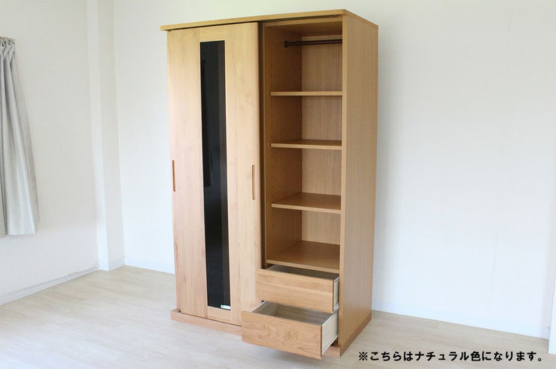 幅120 奥行59 高さ190】ハート 120スライドワードローブ(ブラウン 
