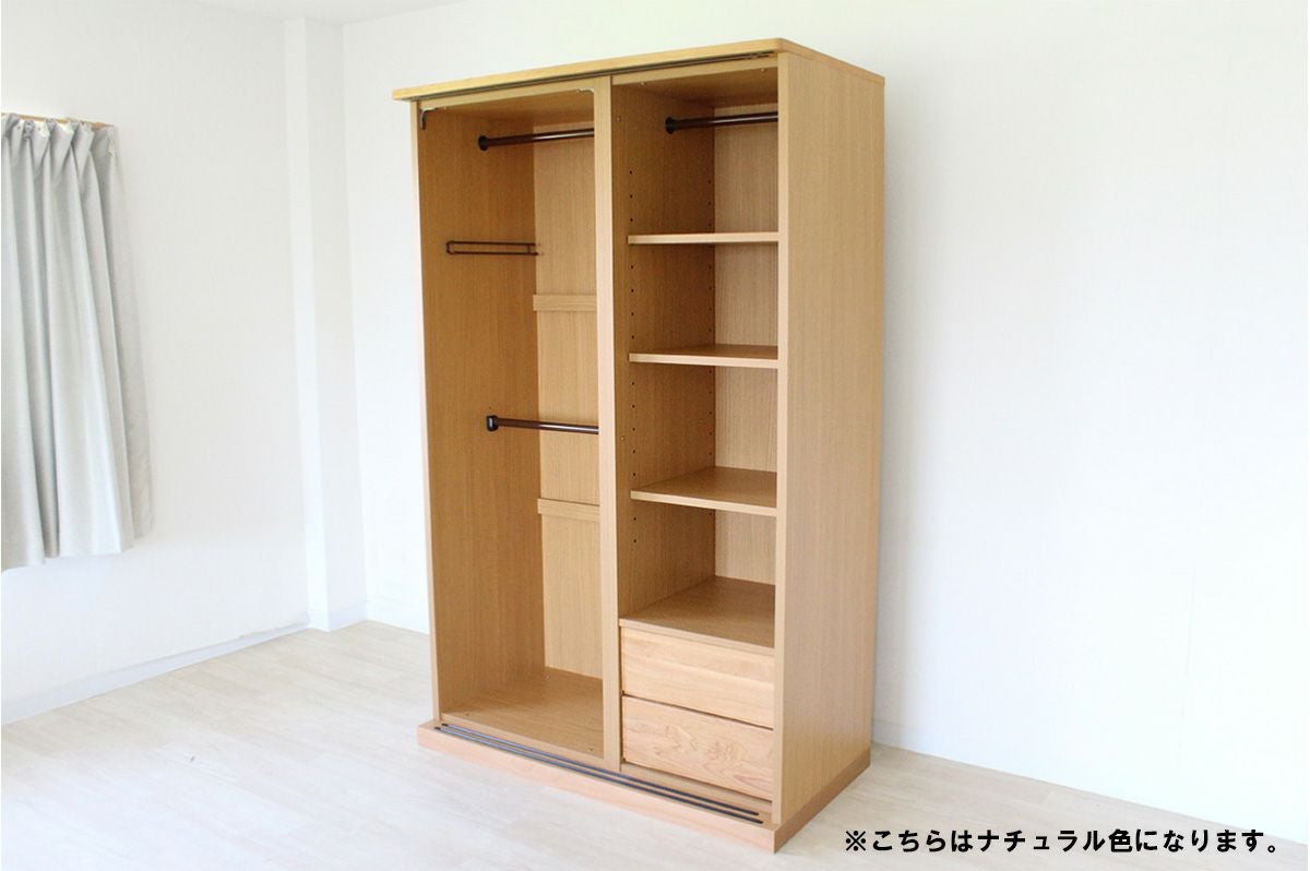 幅120 奥行59 高さ190】ハート 120スライドワードローブ(ブラウン