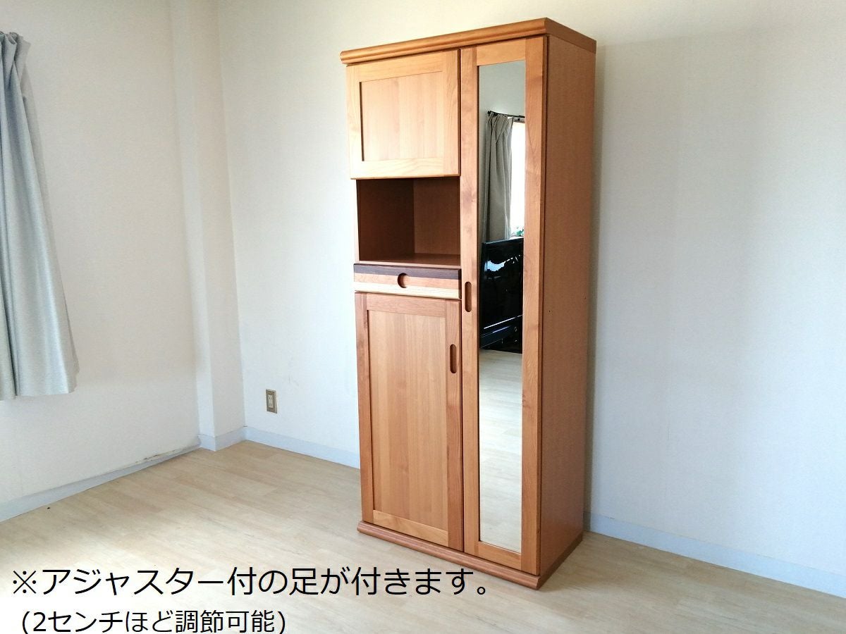 国産】引出しの3色の無垢材がアクセント。高級無垢材使用のパステル 75