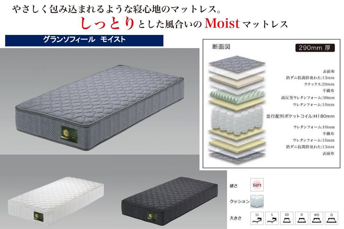 大川家具購入・マットレス ポケットコイルマットレス S シングル 10cm厚 （圧縮梱包）】 ポケット