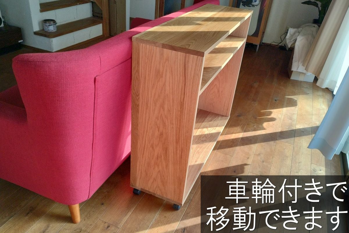 システムキッチンの高さにあう天然木カウンター