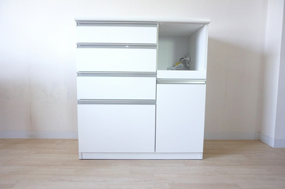 食器棚 キッチンカウンター キッチンカウンター 幅90 組立不要 W898 D480 H850mm キッチンボード