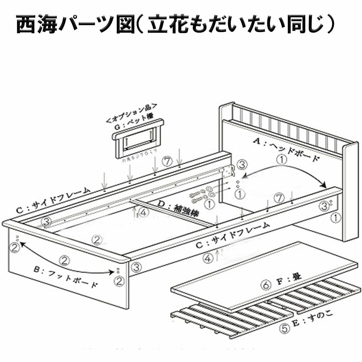 立花 畳ベット シングルのみ（手すり2個付き・2口コンセント付き