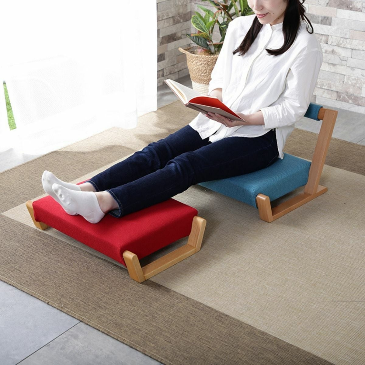 オシャレで可愛い座椅子（Zagaku01）ブルー 楽天市場】座椅子 青の通販
